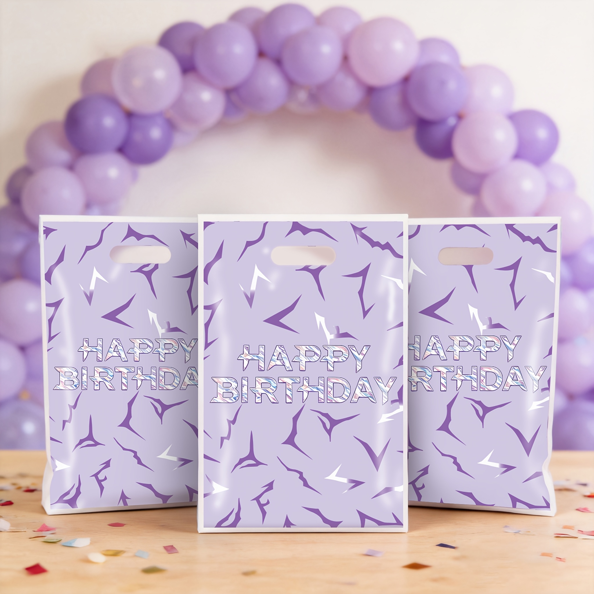 TEMU Regalo per Lui o , Sacchetti Regalo per Feste Olografici Laser Colorati Viola Craquel矇, Borse a con Motivo a Viola Craquel矇, Decorazioni per