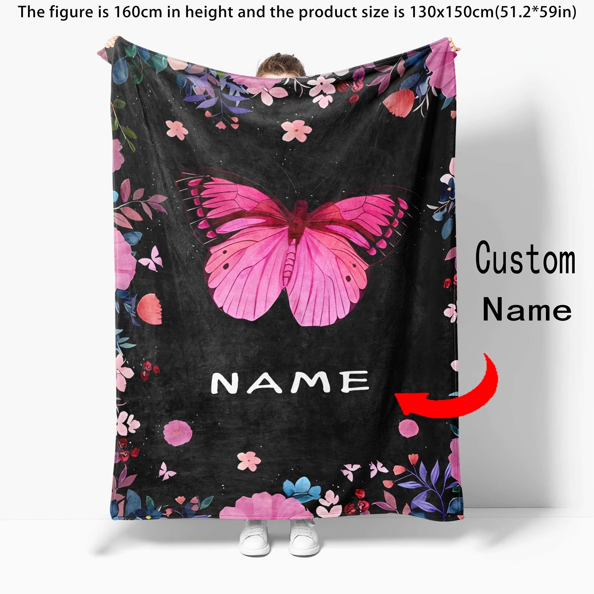 

Personalized Flannel Blanket Name - , & Allergy- For Bed, Sofa, & - , Boys & Adults -