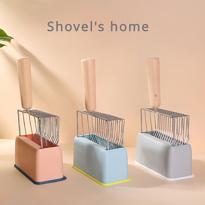 1pc Cat Litter Scoop Holder, Large Metal Shovel With Fine Holes, Durable Pet Supplies Organizer, Base Accessory For Kitty Litter Cleaning Tools, Essential Cat Care Products