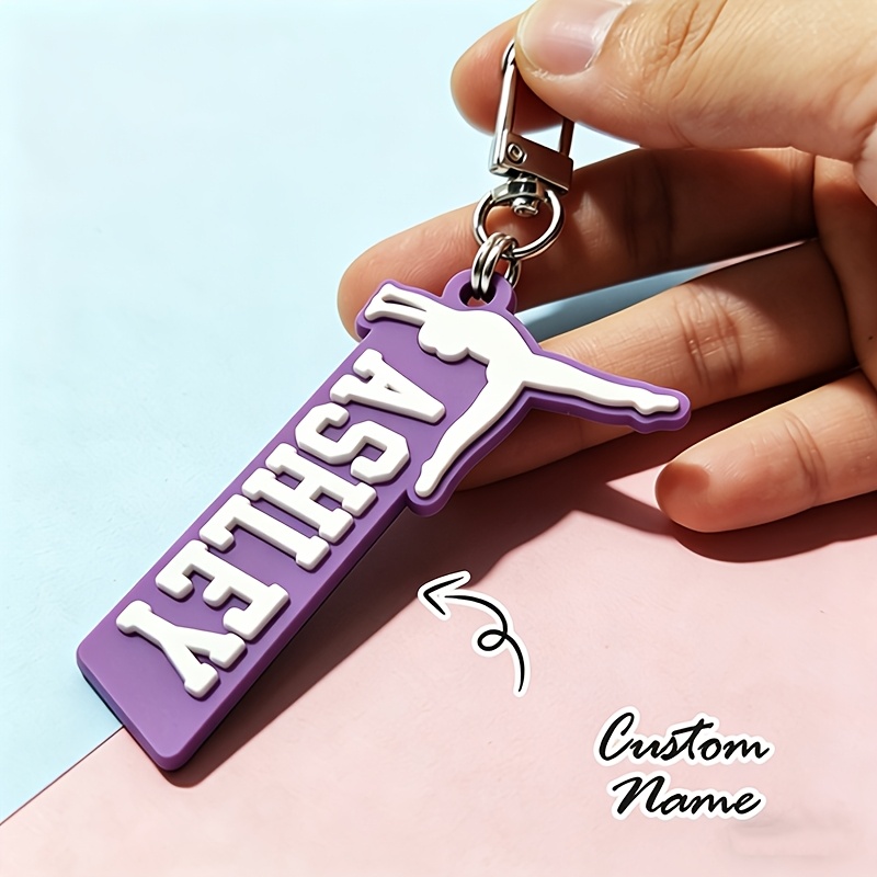 TEMU [custom] 1pc Personalized Gym Keychain, Custom Name Initial Keychain Ornament, Accessory For Water Bottles, Insulated Mugs, And Lunch Bags,