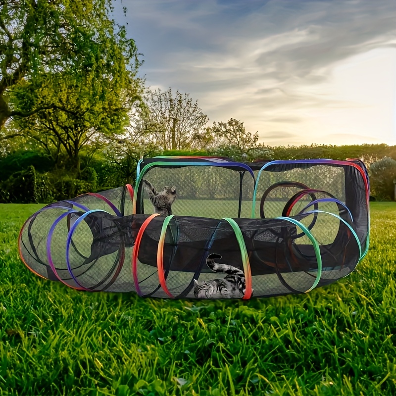 Buiten Speeltuin voor Katten, Indoor Speeltent Regenboog, Ronde Speeltunnel voor Katten, Geschikt voor Katten en Kleine Dieren
