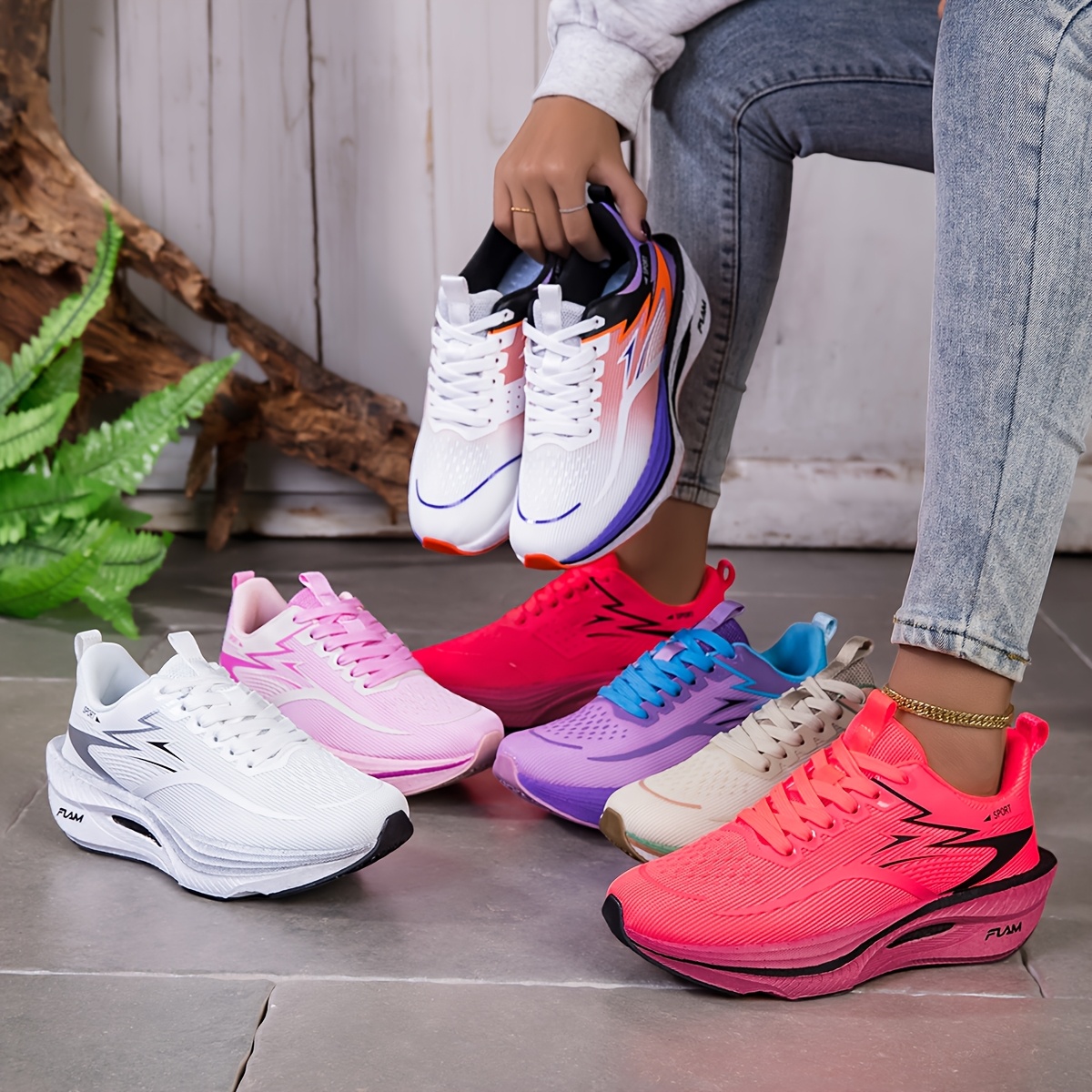 Womens Plus Size 6 12 Athletic Sneakers Lightweight