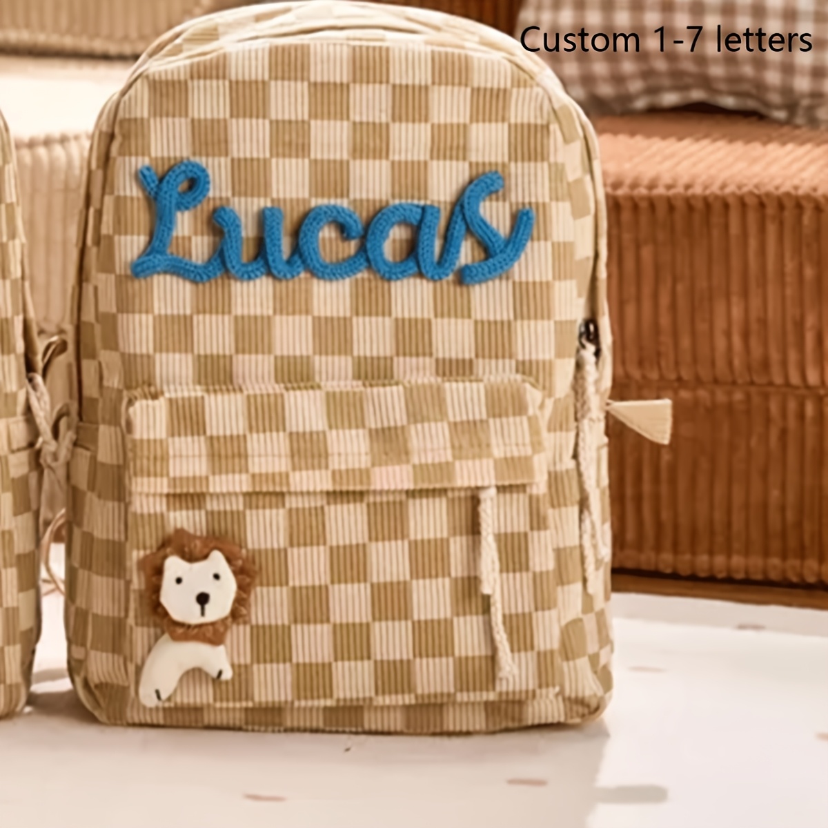 TEMU [customized] 1pc Personalized Handmade Backpack, Outdoor Travel And Leisure Bag, Printed With Strawberry/ Pattern, Stylish And Easy Backpack,