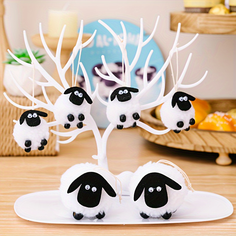 

4pcs Felt Lamb Hanging Ornaments - Adorable Eid Party Decorations With For Home Or Event Decor, Sheep Gifts