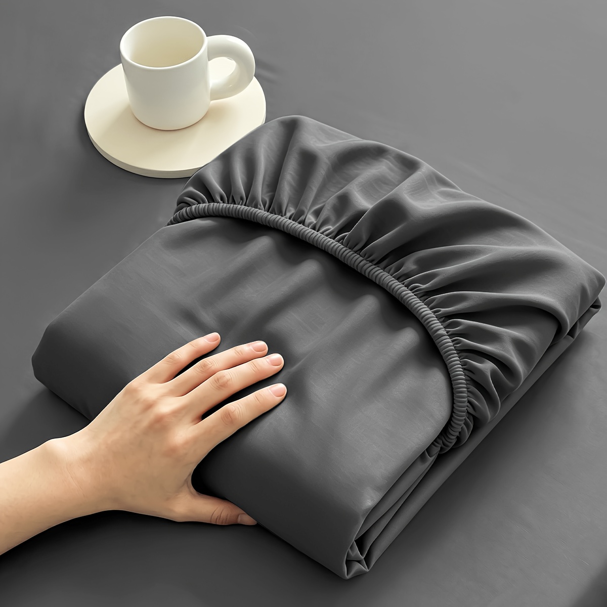 Image of Elastic Fitted Sheet, Wrinkle-free And No Ironing Needed Mattress Protector, Soft Cozy Bed Sheet For , 400tc Fitted Sheet , 45cm Deep Pocket, Ideal For Standard Mattress And
