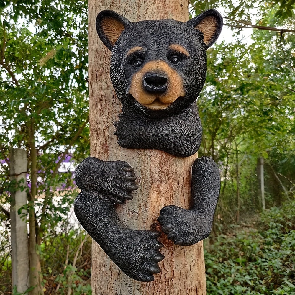 

Black Bear Tree Hanging Ornament, Outdoor Ornament For Yard, Black To Tree, Personalised Garden Statue