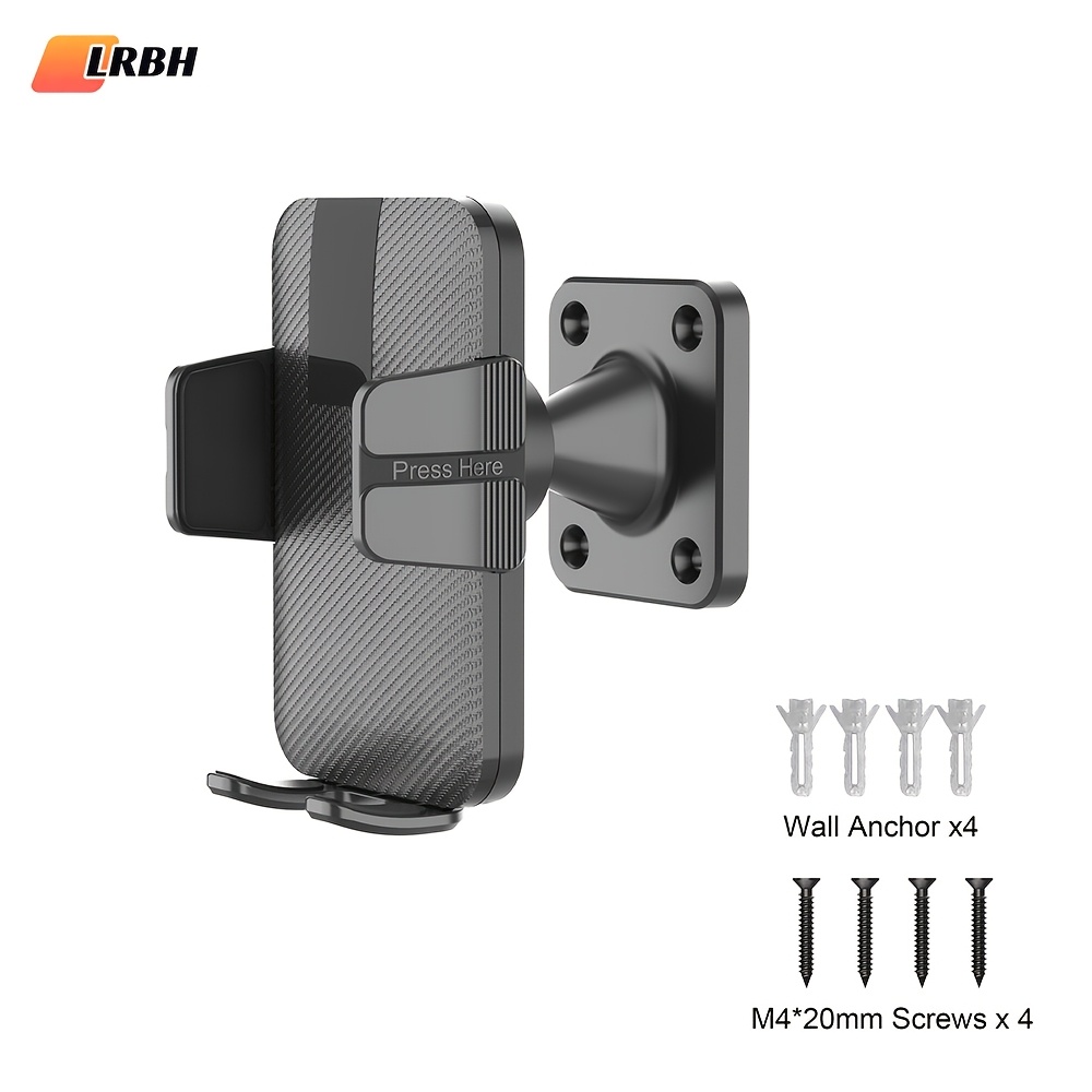 TEMU Supporto per telefono a muro LRBH, supporto per telefono a rotazione 360簞 montato su trapano con morsetto a 4 a sgancio a pressione, giunto
