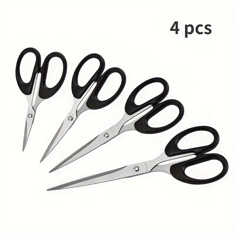 Stainless Steel Stationery Scissors Four-piece Daily Scissors, Handmade Scissors, Including 4 Sizes From Large To Small, Efficient Office