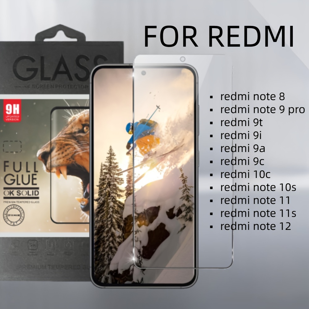 Comprar Vidrio templado de cubierta completa 9H para Xiaomi Redmi 9A 9 9C  Protector de pantalla Flim 2 en 1 Vidrio transparente para cámara para Redmi  9 A 9 C Vidrio protector