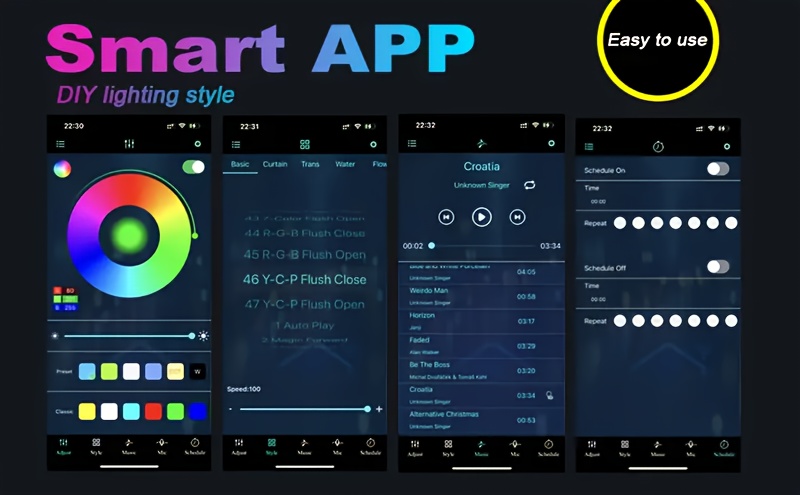 Lampe de sol d'angle RGBIC avec 16 millions de couleurs vibrantes, alimentée par USB, contrôle via application intelligente, synchronisation musicale, 1600 options de couleurs, à intensité variable, fonction minuterie, noire, idéale pour Noël, chambre à coucher, salon