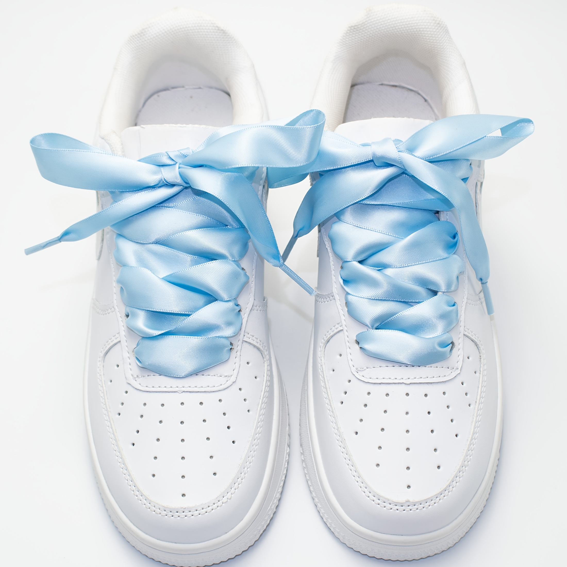 A Pair Of 2cm Wide, Transparent Shoelaces With Double-sided Satin Weave, Flat Ribbon Laces