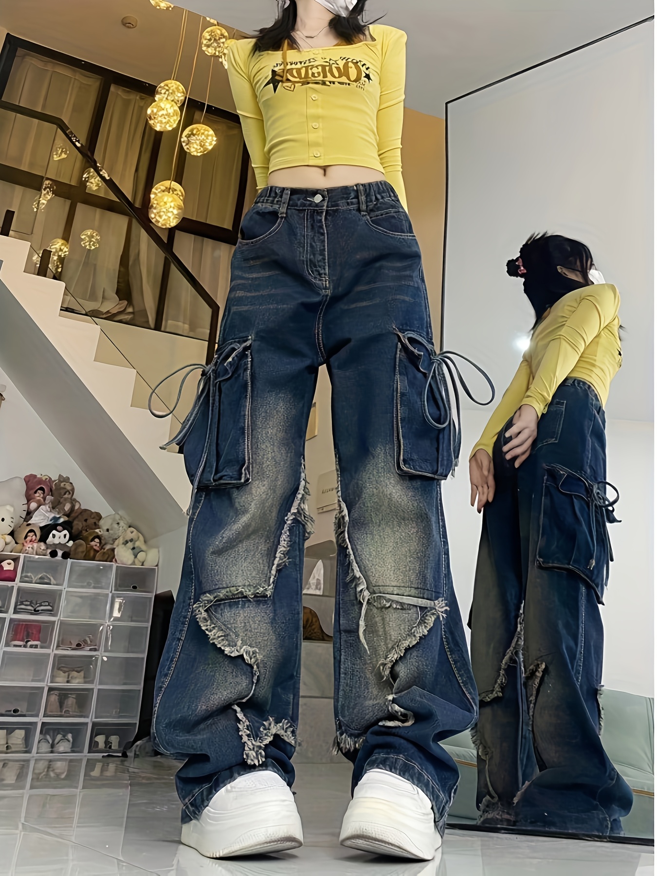 Baggy Jeans Cute Baggy Cargo Pants For Women Star Cute Jeans Low