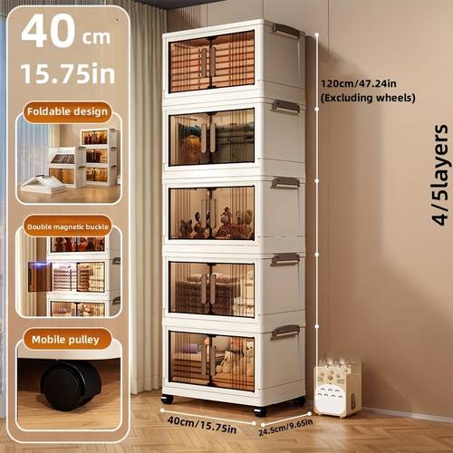 1 multi layer foldable open storage cabinet for room high aesthetics storage box clothing and milk powder storage box with wheels multi layer book and snack sorting box home storage and sorting box storage supplies