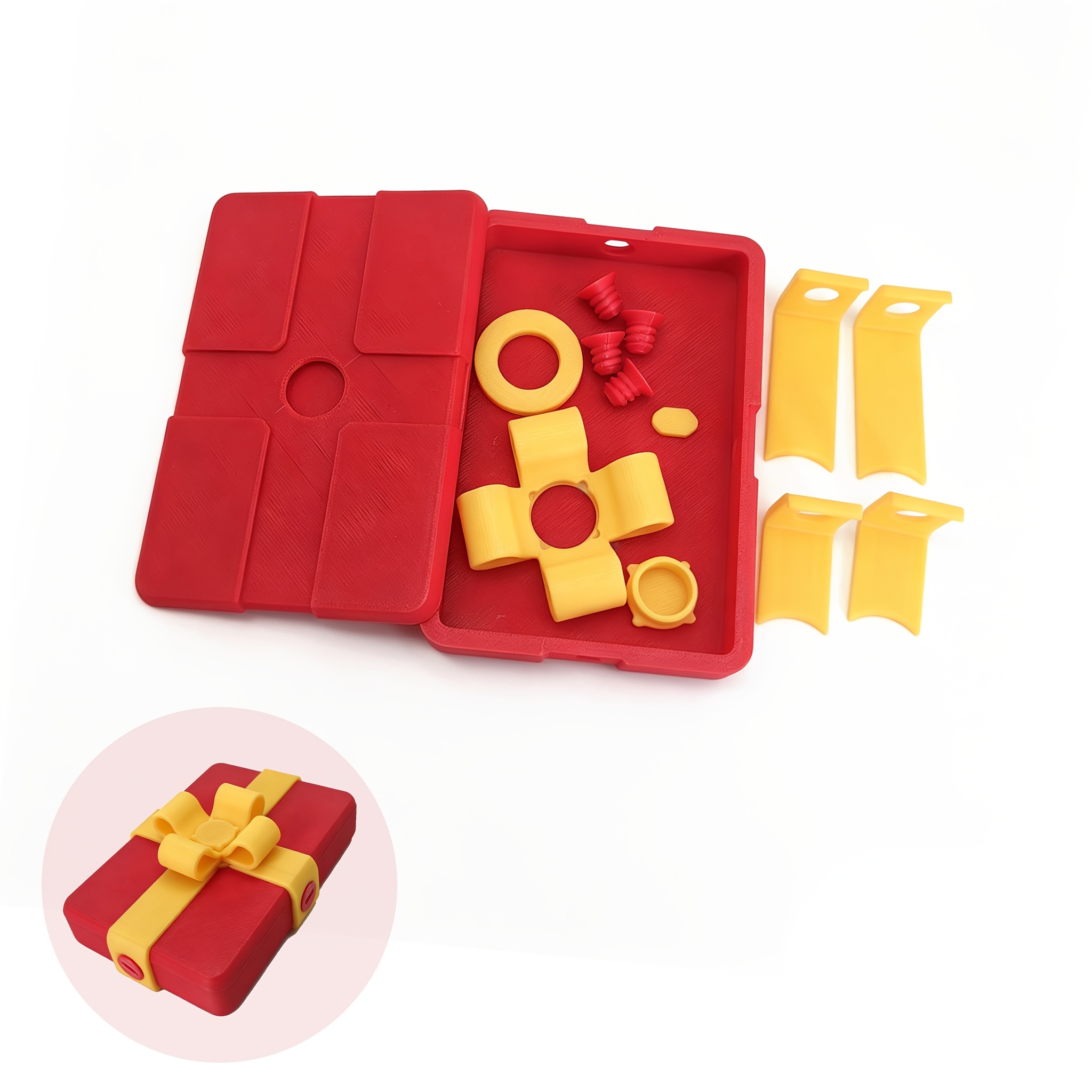 TEMU Scatola Porta Biglietti Divertente da Regalo /Lui, Stampata in 3D in Materiale PLA con Viti di Plastica, Scatola Regalo Puzzle Geometrico