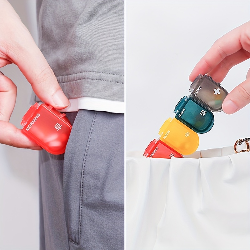 Detachable Four-Compartment Pill Box for Daily Medication