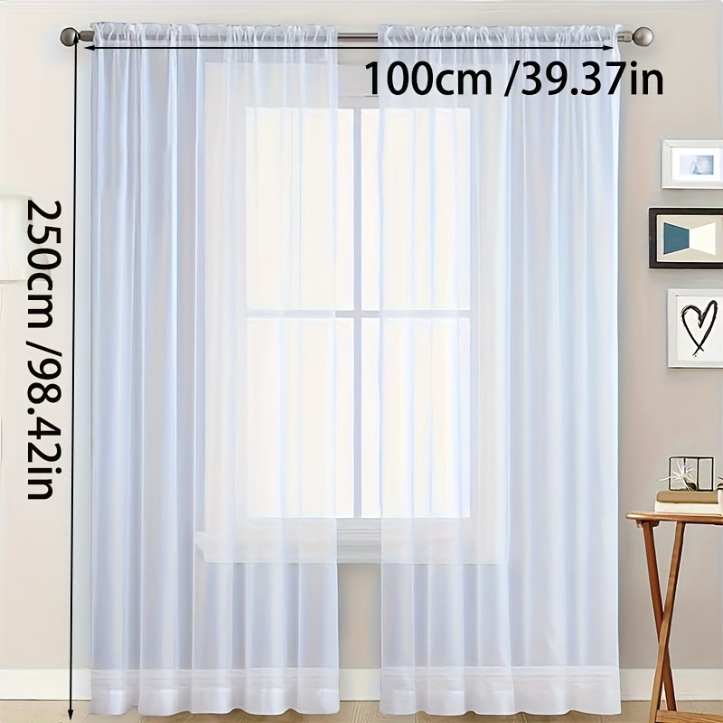 TEMU 1/2pcs, Solid Color Sheer Curtains With And Protection, Rod Pocket Blackout Drapes For Living Room, Bedroom, Office - Multiple Sizes Available