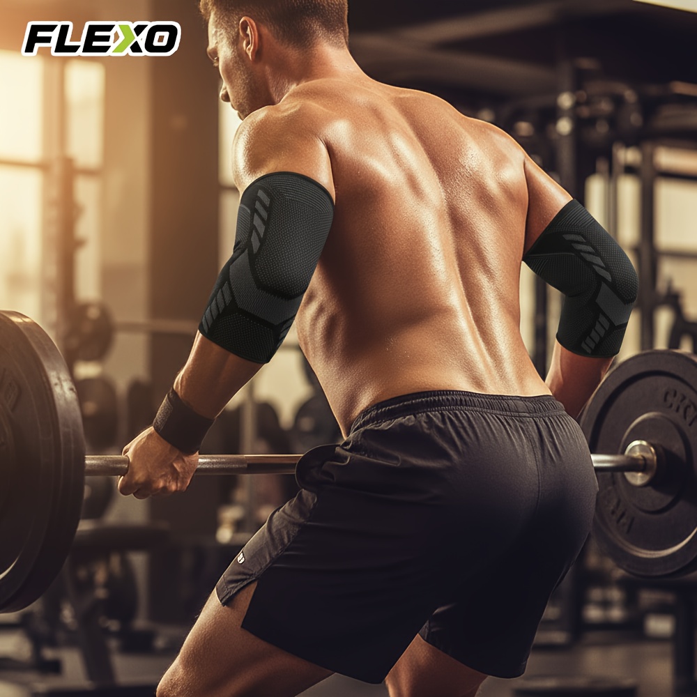 Flexo 2pcs Breathable & Stretchy Elbow Support Sleeve - Moisture-wicking Compression For Sports & Gymprofessional Elastic Elbow Brace With Mesh Panels For Airflow And