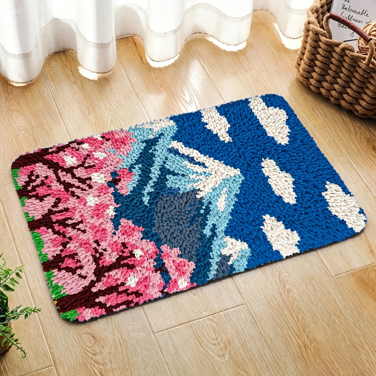 Latch Hook Carpet Kit for Beginners, Color Printed Canvas Set