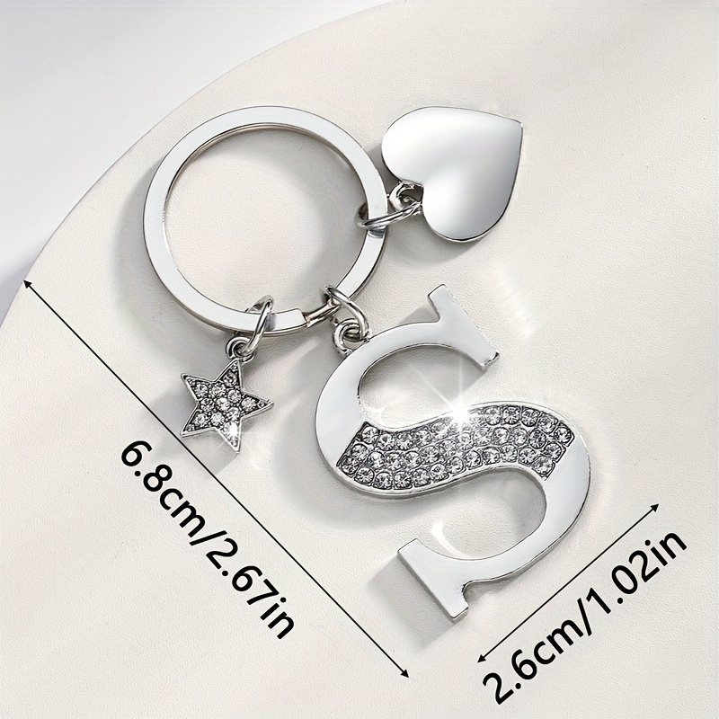 A Fashionable European And Keychain With Water Drill Embellishments In Of English Letters, A Gorgeous Accessory For Ladies' Handbags.