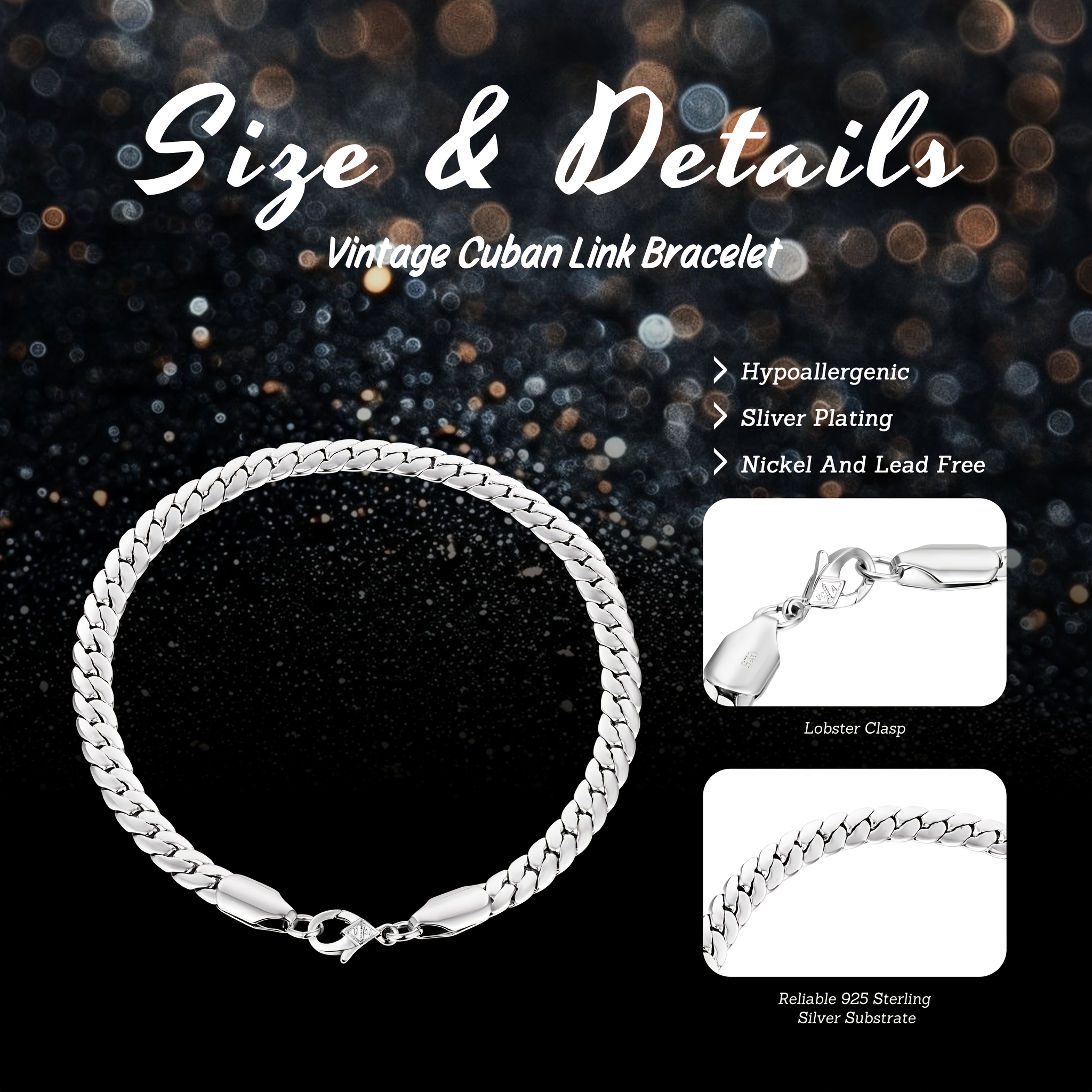 Image of 925 Silvery, A Stylish 5.5mm Snake Bone Bracelet For Women, Chic And , For Her On Christmas, Valentine's Day, Mother's Day, In A Holiday Gift Box