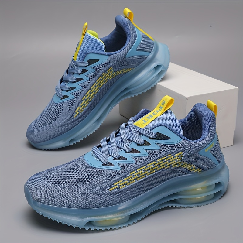 Men'S Low Top Road Running Shoes, Fabric Upper, Lace-Up Closure, TPU Sole, Solid Color, for Universal
