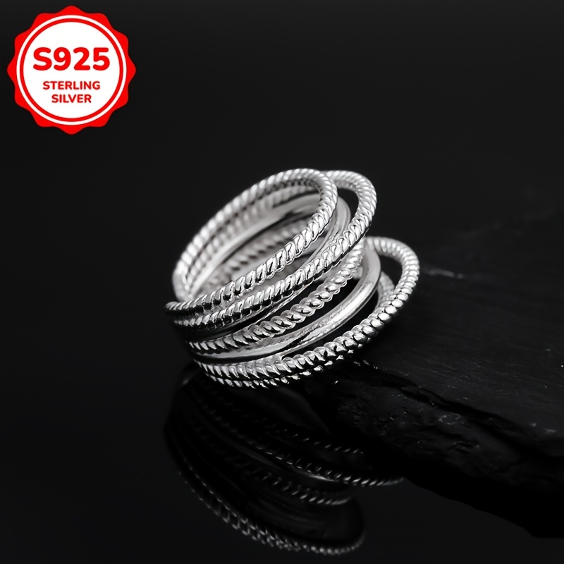 S925silvery4g Women's Unique Multi-layer Ring