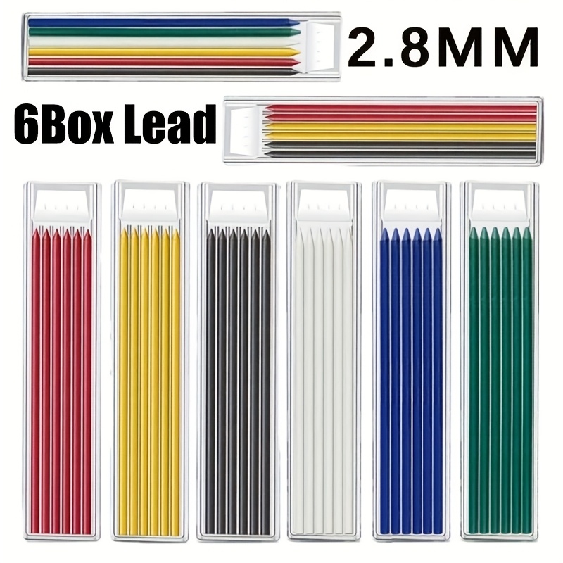 

2.8mm Colored Refill Rods For Woodworking Pencils - Deep Hole Marking Tools With Built-in Sharpener