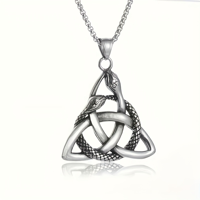 Women's Viper Trinity Pendant Necklace, Nordic Celtic Amulet
