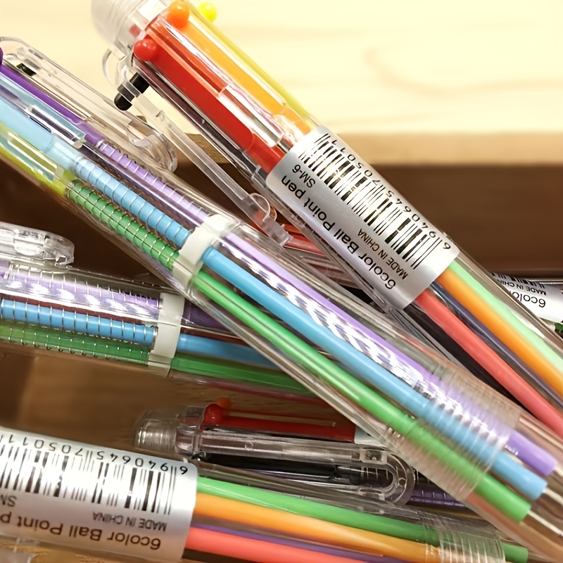 Image of 4pcs 6 Color Ballpoint Pen Pen Press Hand Account Pen 0.5mm