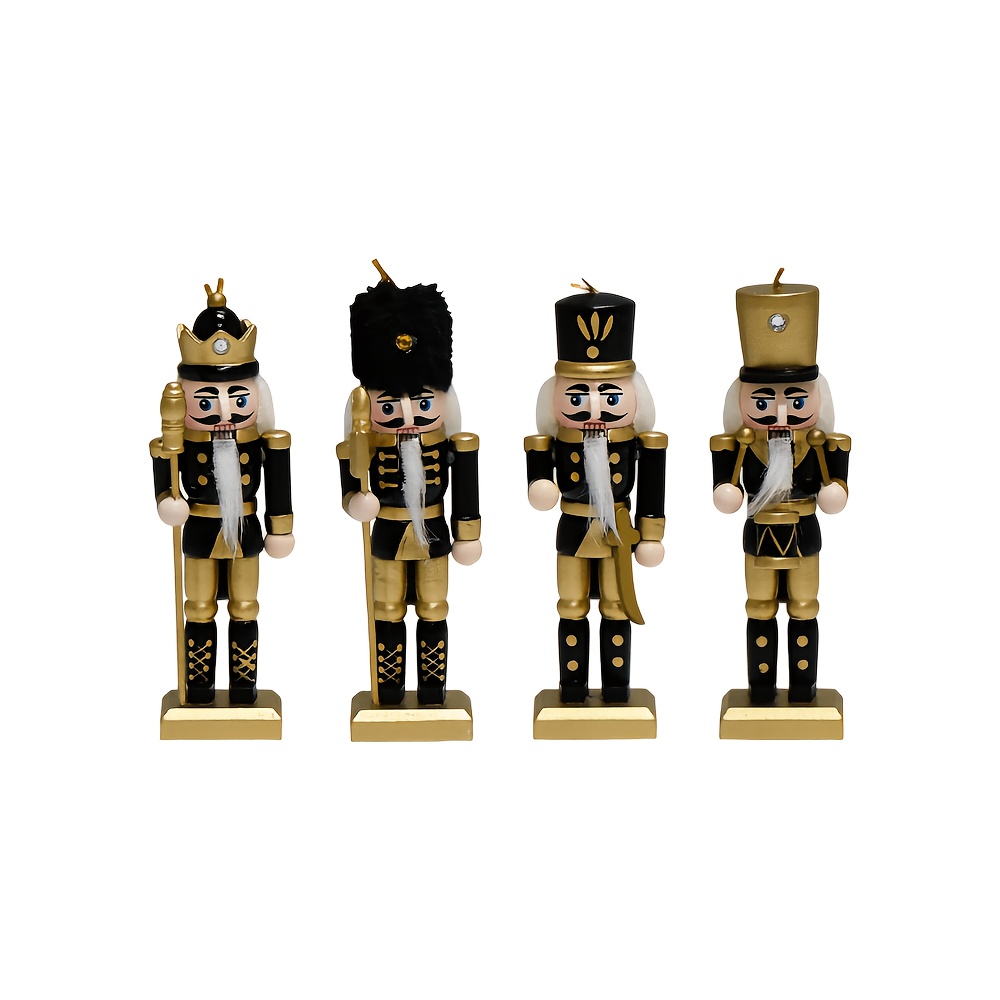 TEMU Mini Ensemble de 4 pièces Ornements de Noël, Soldat en et Doré Décorations à Suspendre pour Sapin de Noël Décoration de Maison de Fêtes