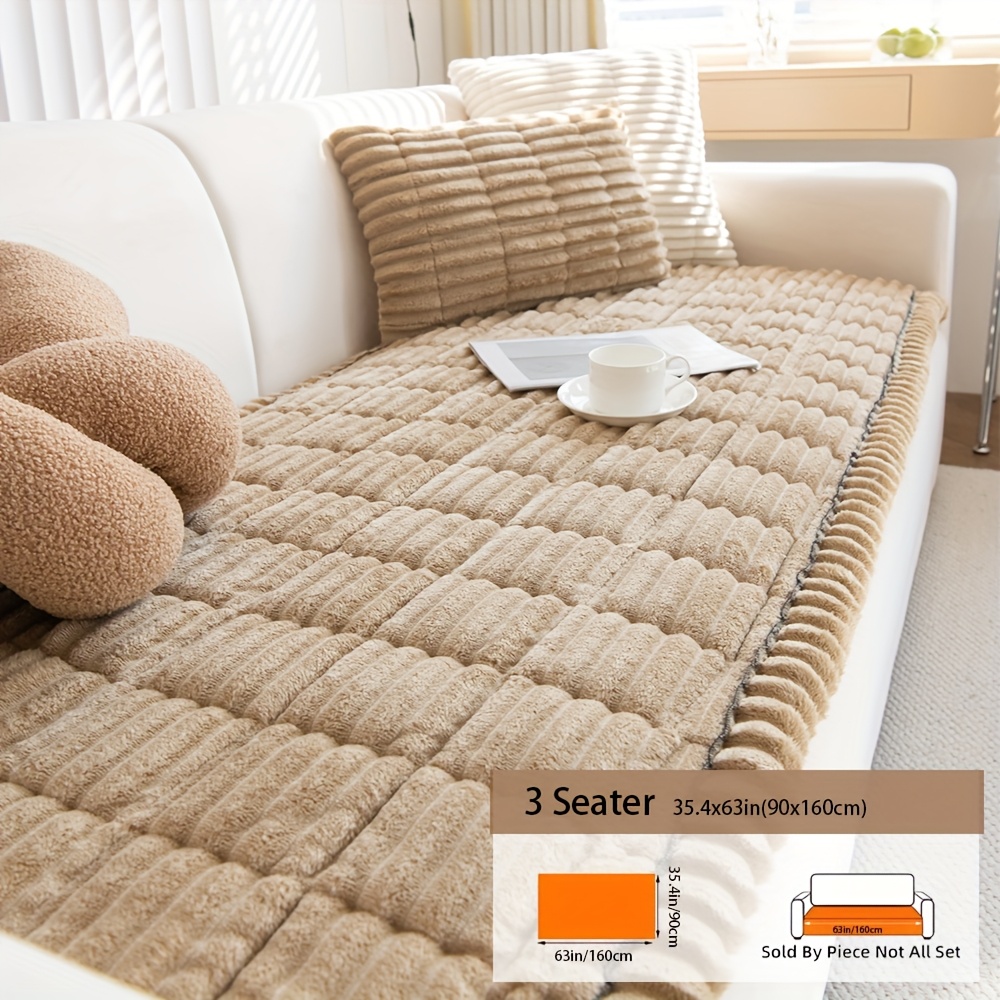TEMU 1pc Fuzzy Pet Couch Covers For Dogs Washable, Non Slip Sofa Cover Pet Friendly, Quilted Couch Cover Protectors For Armchair, Loveseat, 3-seater,