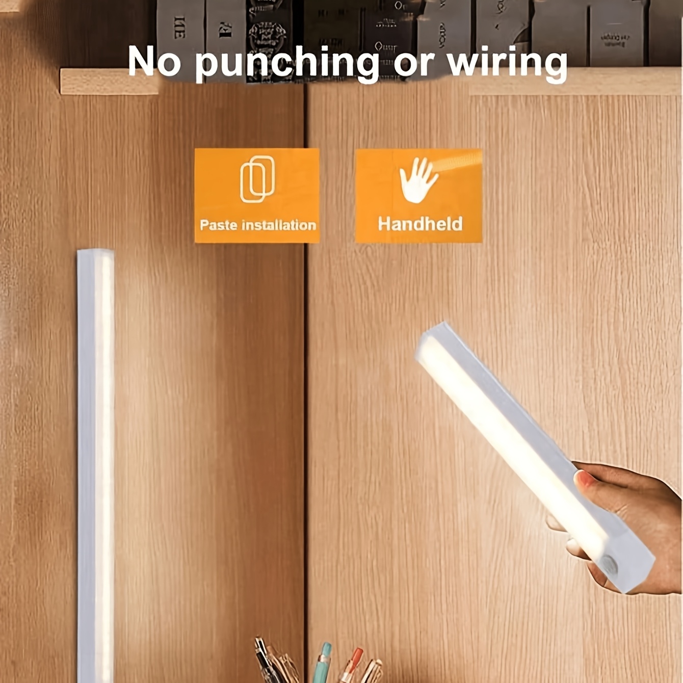 Motion Sensor Light, Cabinet Wardrobe Light, Wireless LED Night Light, Stair Backlight, Rechargeable, Suitable for Rooms, Kitchens, Closets, Stairs, Bathrooms and Hallways - Wall Mount, Tabletop, Ceiling, Pole Mount, Touch Switch, Indoor Use, Charging, Polished Surface, LED Lights, ≤36V Operating Voltage, Lithium Polymer Rechargeable Battery, No Laser, No Electronic Components or Motherboard, PC Lamp Body