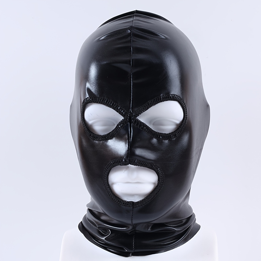 NOMLO Fashionable Black Mask, Soft Fun Cosplay Headwear, Ideal for Halloween, Christmas, Role Play, Bar Club Parties, LARP, Photography, Stage Performances, Youth Multi-Person Carnivals & Outdoor Gatherings, Medium Stretch Knit Fabric, Solid Color, Hand Washable