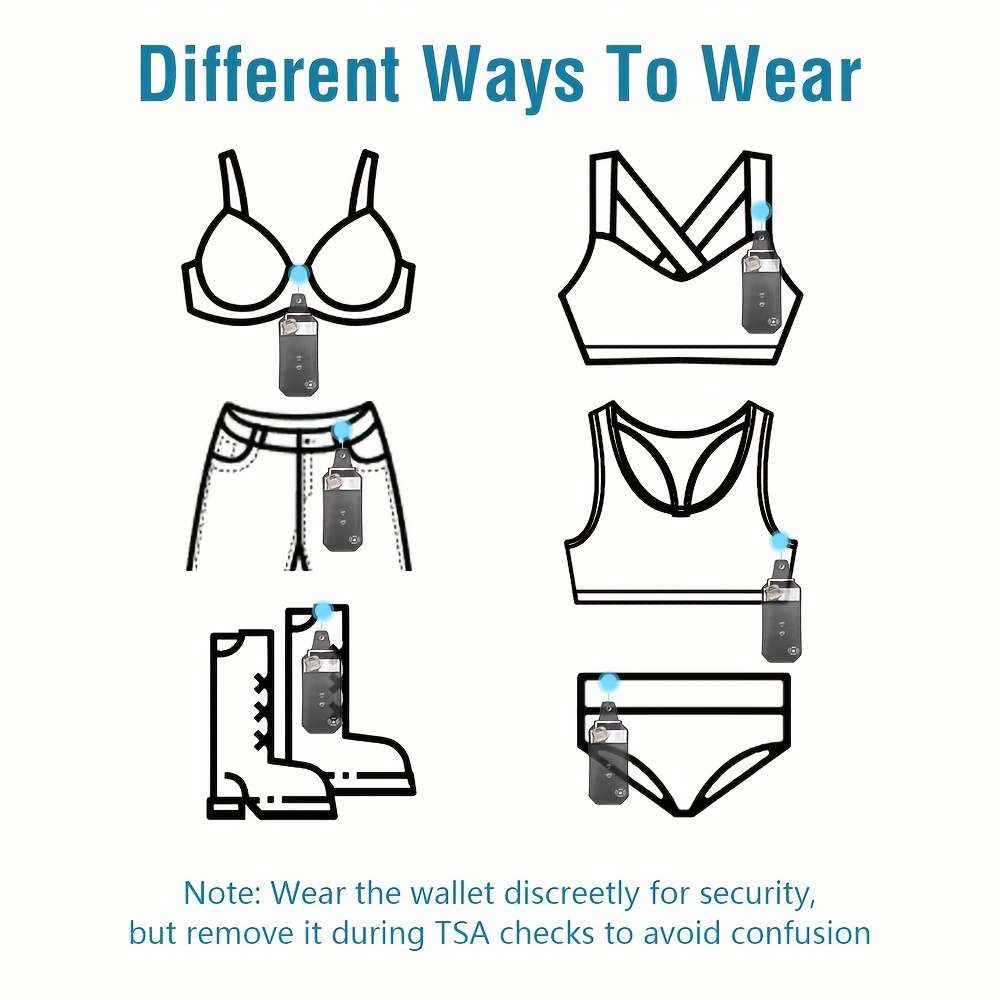 Anti-theft RFID Blocking Undercover Pocket Bra Pouch