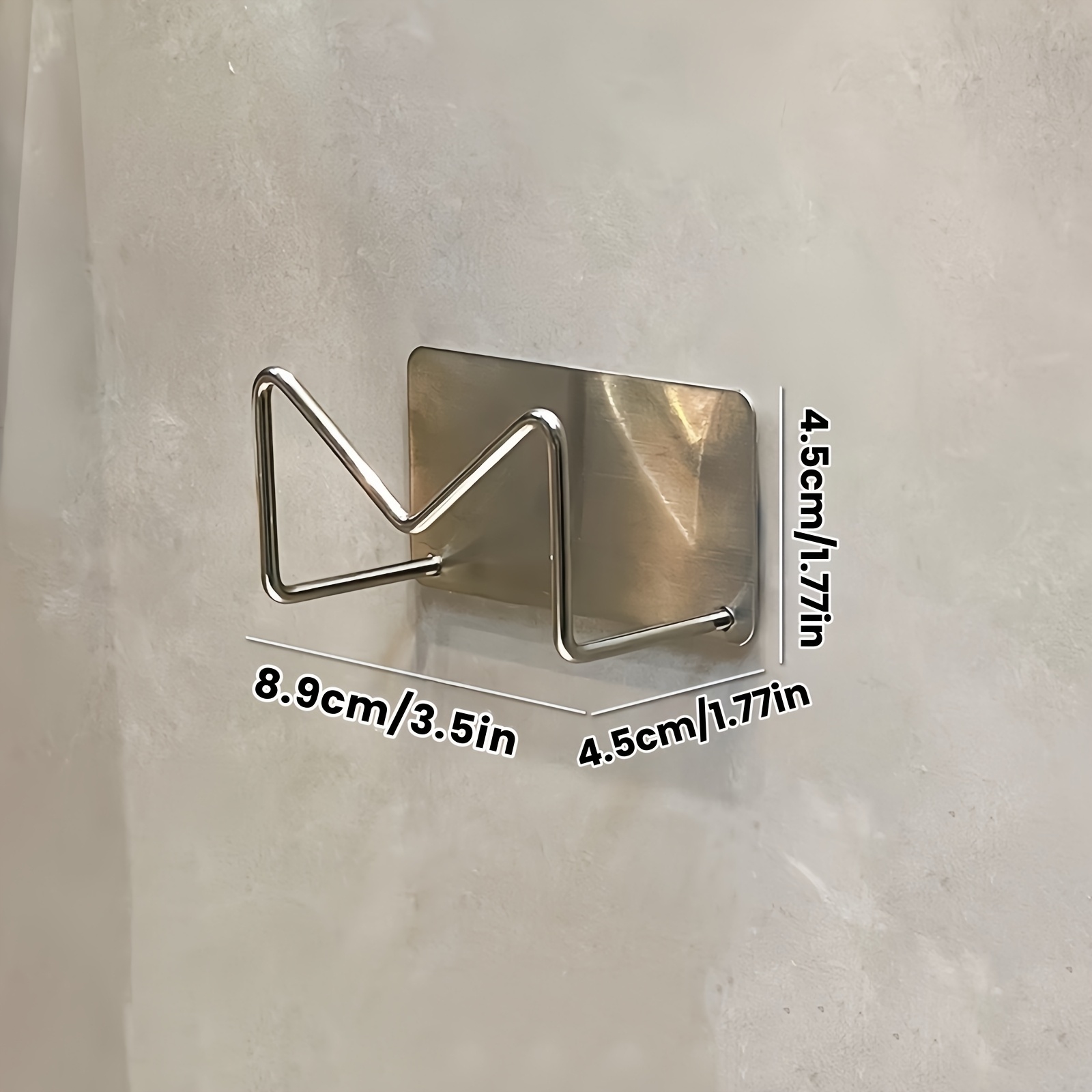 E-shop lochfreier wandmontierter Halter für Lockenstab Glätteisenbürste | Edelstahl-Regal für Kosmetik/Brillen im Badezimmer WC | stark haftende
