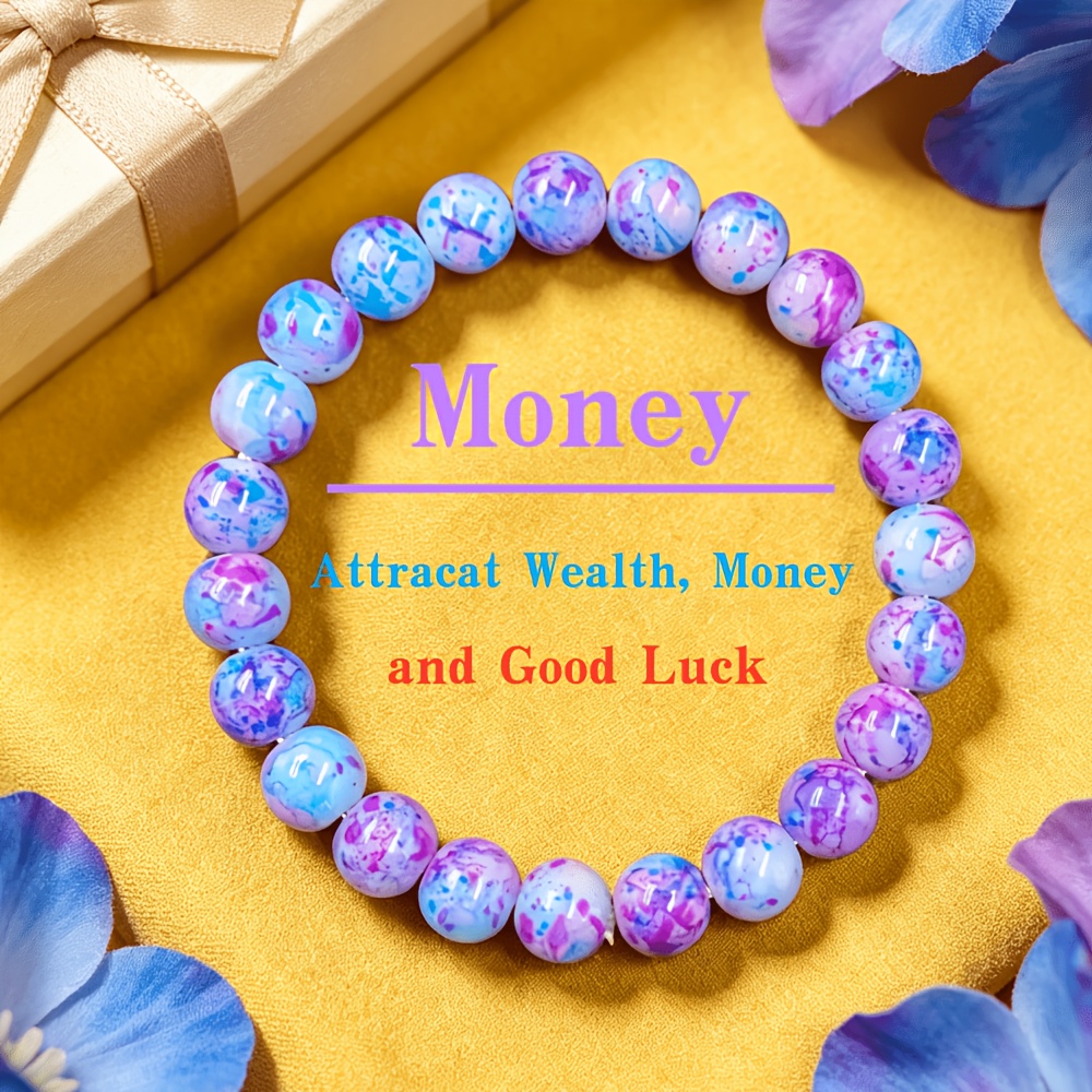 TEMU 1pc Purple Wealth Bracelet, Bohemian Style Handmade, Jewelry | Bangle | Hand-beaded, Transforming Negative Emotions Into Positive , Suitable For