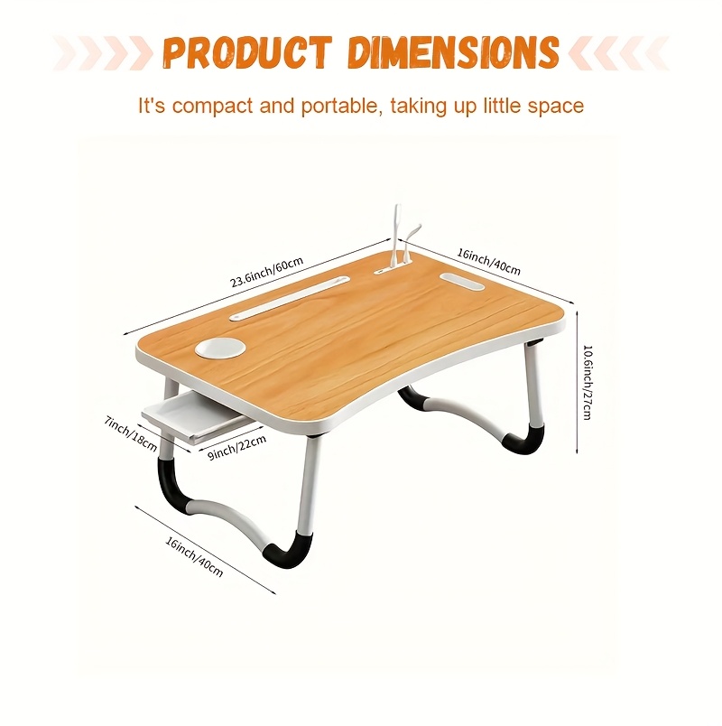 Extra Large Portable Laptop Folding Desk - Study Table, Sturdy and Durable, Ideal for Reading, Writing, and Eating on Beds, Sofas, and Floors. Multi-functional Tray Stand, Bed Table, Laptop Desk, No Assembly Required, Perfect Holiday Gift