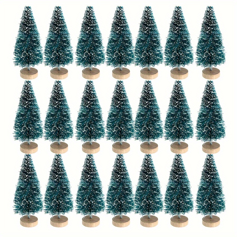 

36-pack Mini Artificial Christmas Trees - Plastic Snow Frosted Tabletop Pine Trees For Winter Holiday Decor - No Light Electric-free Miniature Xmas Tree Set For Festive Display