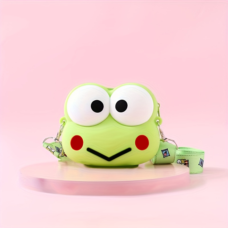 1pc * Genki Series Melody * Big-eyed Frog Silicone Coin Purse Cartoon  Shoulder Bag Travel Decoration High-value Fashionable Cute Bag Ac