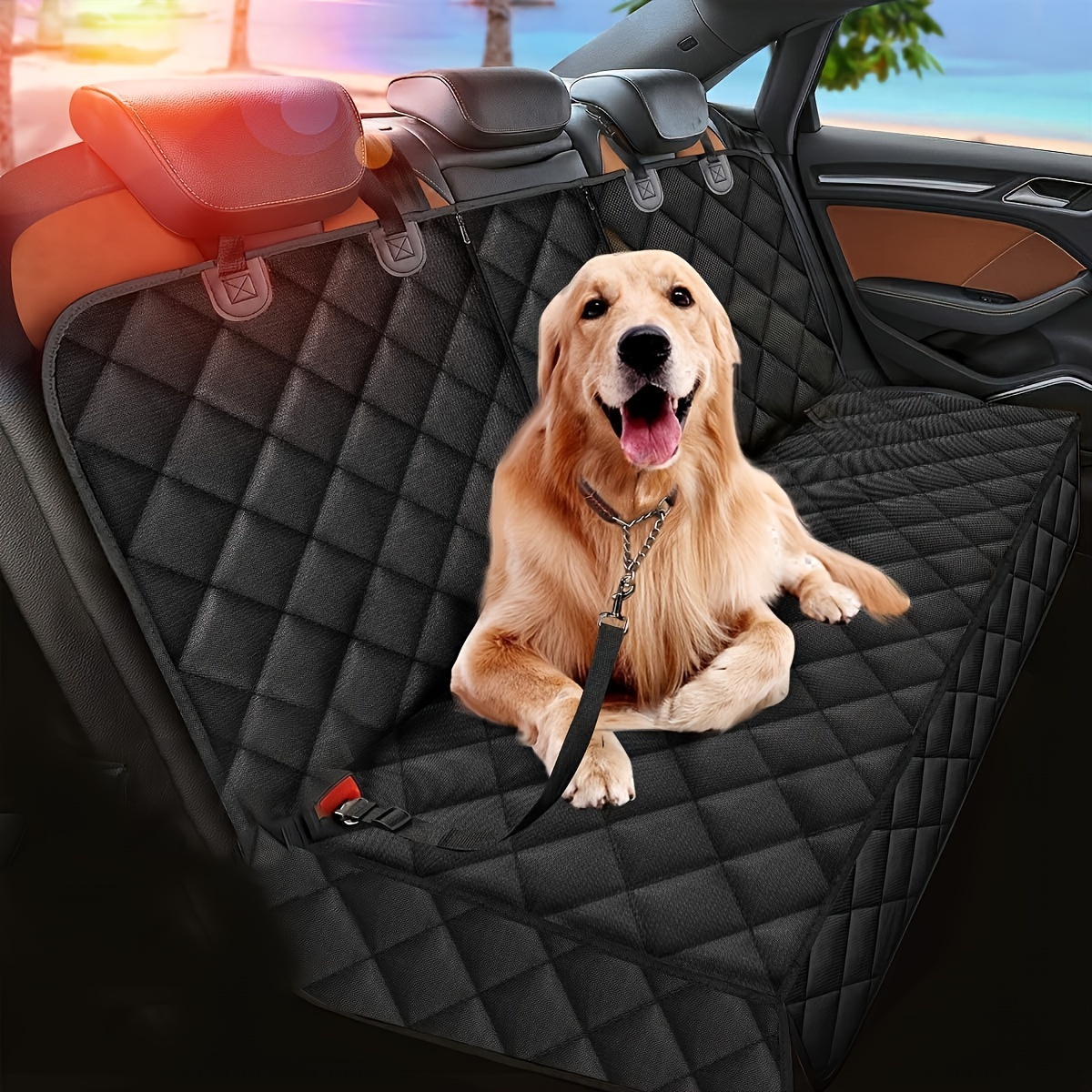 

Waterproof Car Pet Mat - Oxford Cloth Black Rear Seat Dog Protection Cover