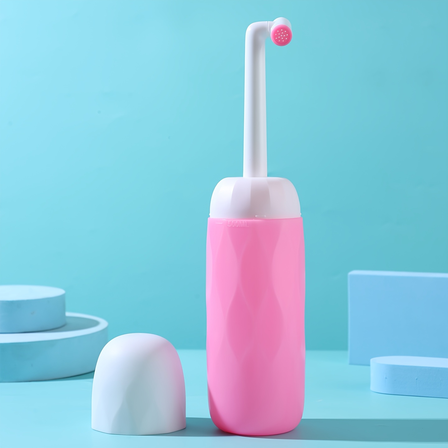 TEMU 500ml Compact Handheld Bidet Sprayer With A 360° Rotating Nozzle And Dust Cover, Heat Resistant, Ideal For Travel And Women's Postpartum Hygiene