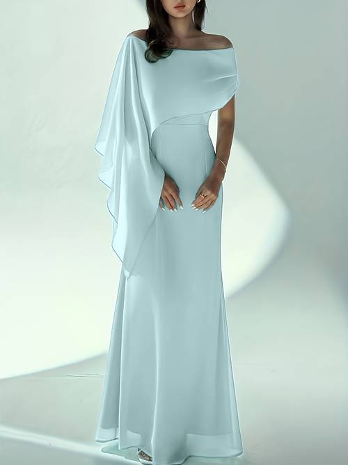 womens new summer elegant birthday shoulder asymmetrical fit prom dress