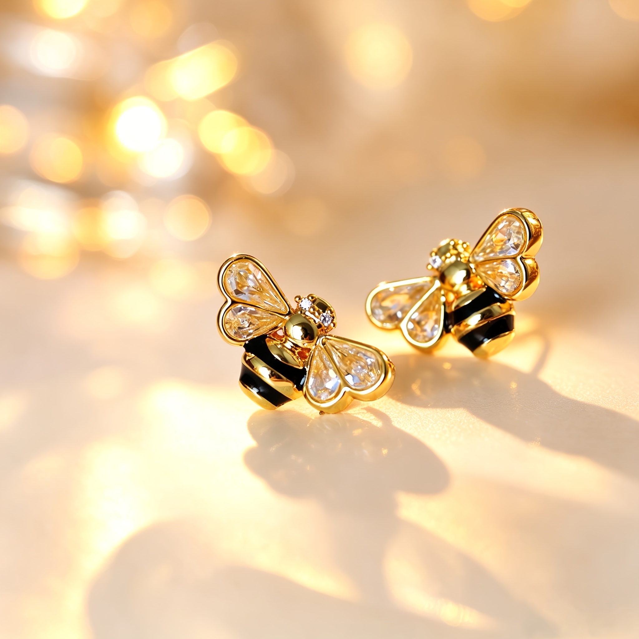 TEMU 1 Pair Of Beautiful, Exquisite, Elegant Enamel Craft Cute Bee Temperament Unisex Earrings, Suitable For Birthdays, Valentine's Day, Christmas,