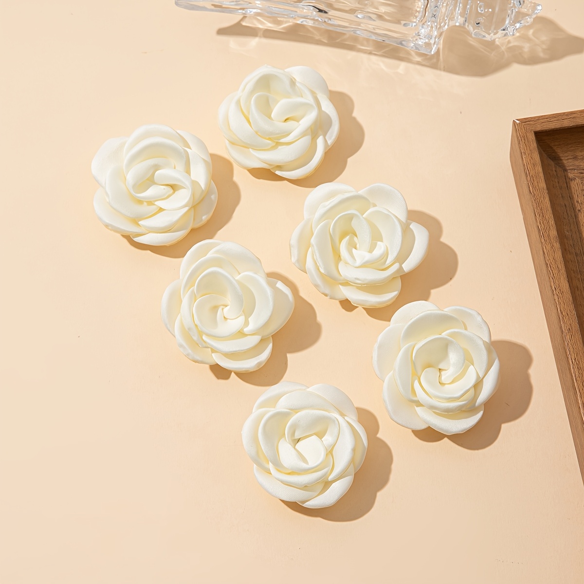 Image of 6pcs Fashionable And Elegant Rose Flower Hair Clips Suitable For Daily Vacation