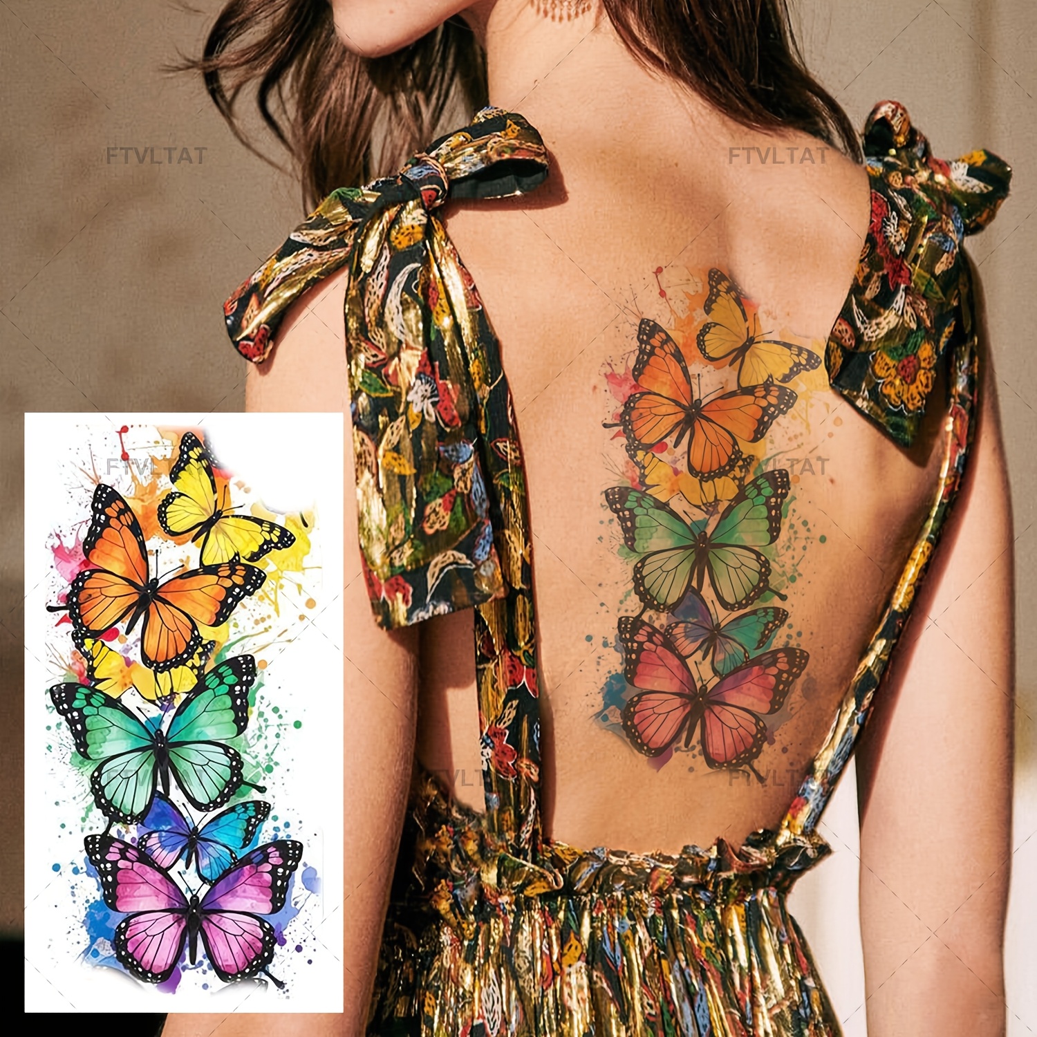 4 sheets women half sleeve watercolor