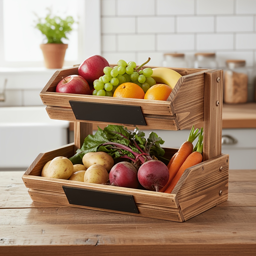 Wooden Multi-Layer Desktop Storage Rack for Miscellaneous Display