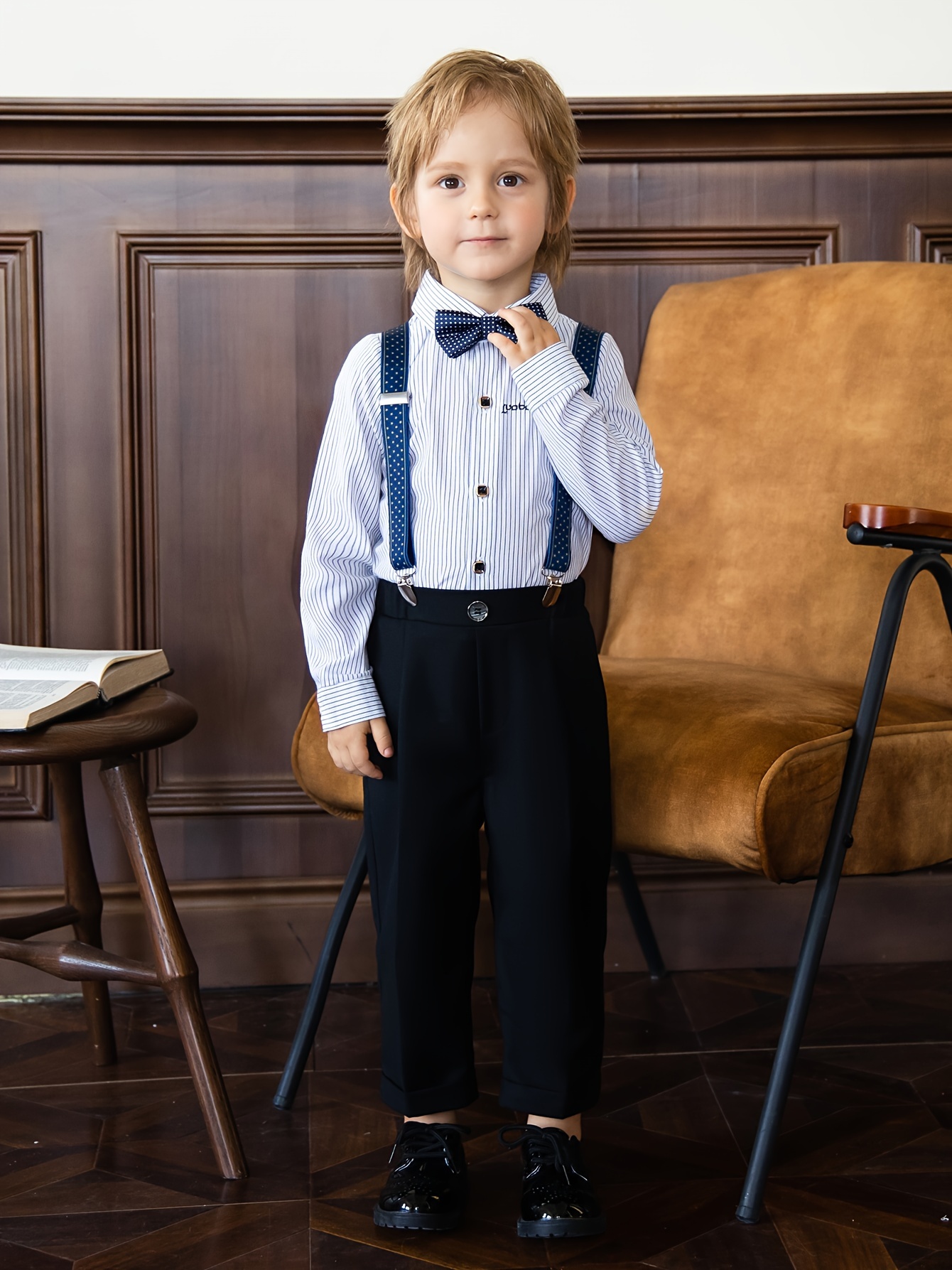 blue dress shirt with white suspenders Bow Tie Dress Shirt Boy Shirt With Bow Tie Suspenders White Dress Shirt With Bow Tie Boys Party Suit Set Size:13-15 Product details Pima Lawn Cicinia Black Mother Of