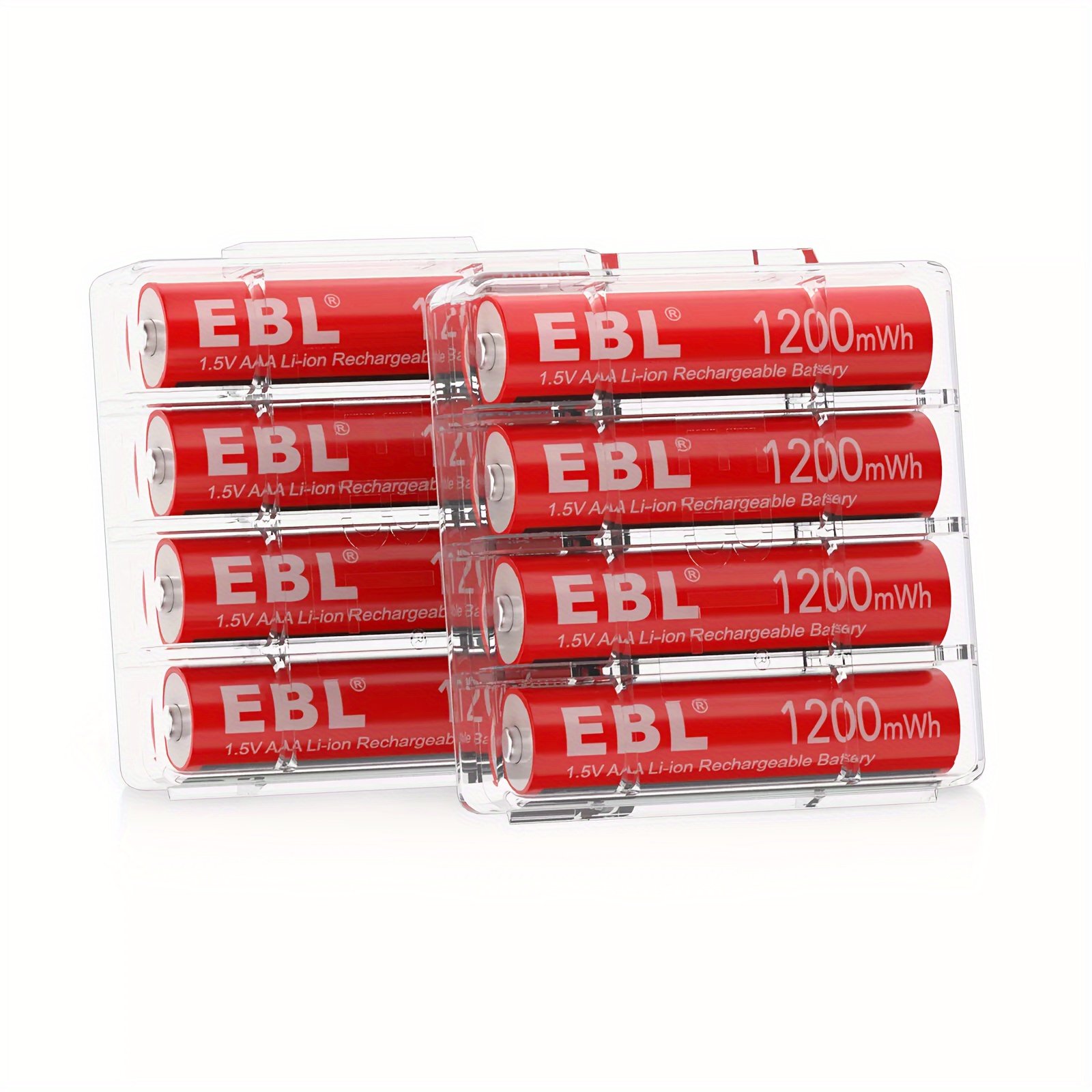 Image of Ebl 1.5v Rechargeable Lithium Aaa Batteries, 1200mwh High-capacity Long-lasting Li-, Fast Charge, Up To 1600 Cycles 4 Packs/ 8 Packs/ 16 Packs