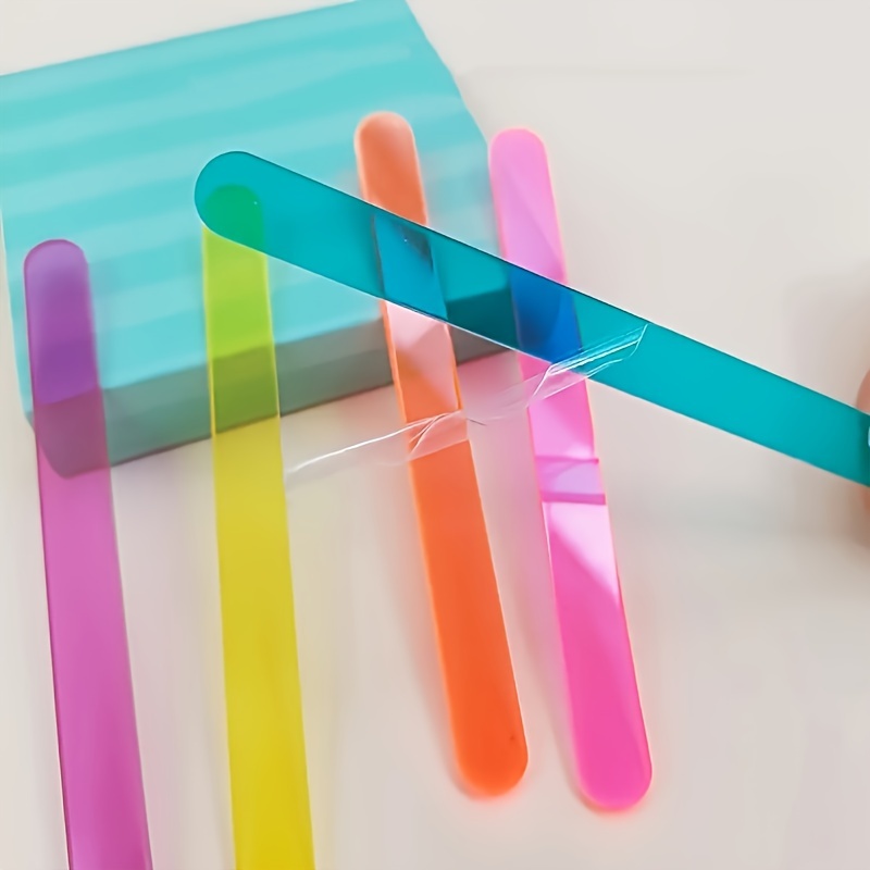 

30pcs Reusable Acrylic Ice Cream Sticks - Mixed Colors, Transparent Crafts For Homemade Treats & Snacks