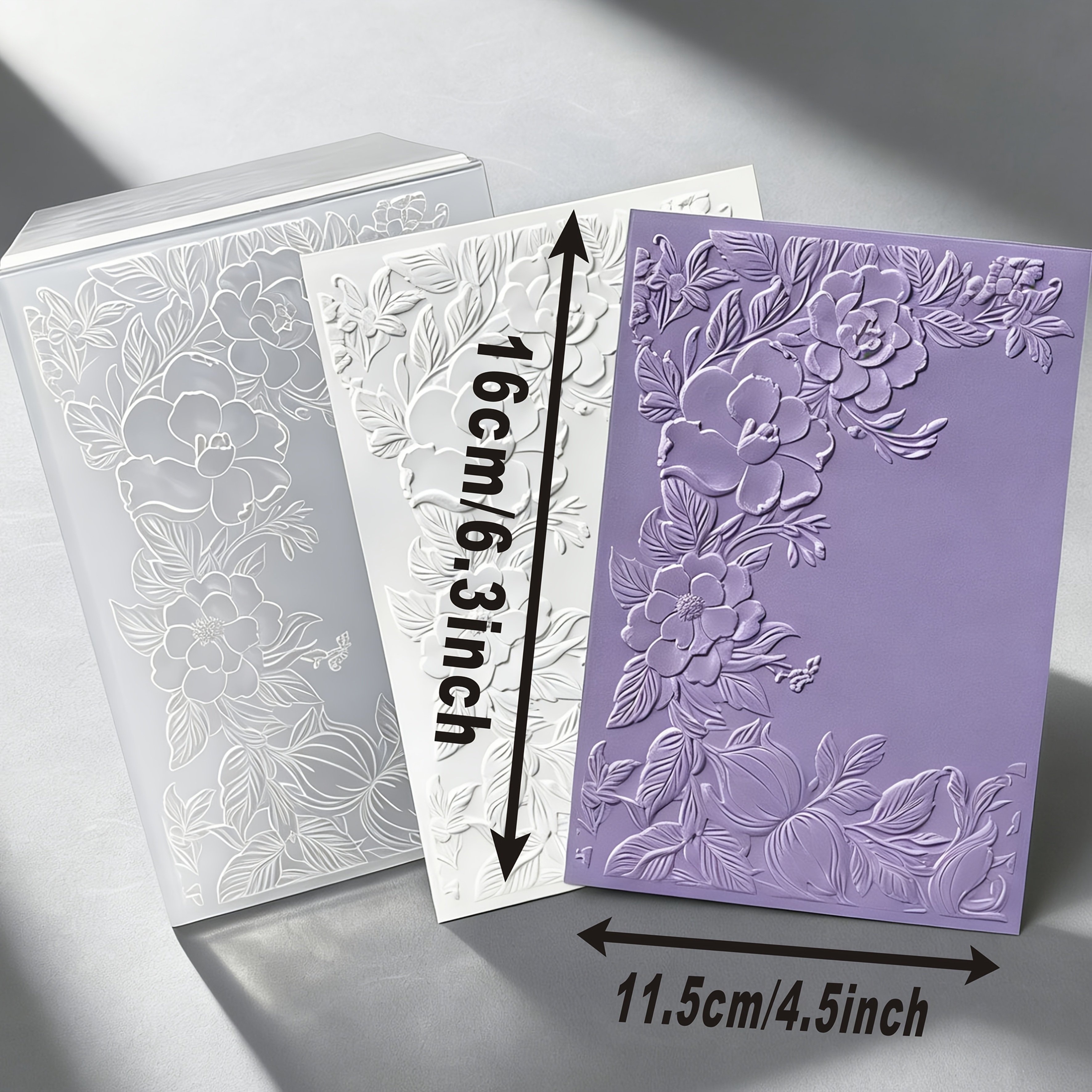 TEMU 3D Luxus geprägtes florales Design im chinesischen Stil, geeignet für Scrapbooking, Kartenherstellung DIY-Bastelarbeiten – Weißer Kunststoff,